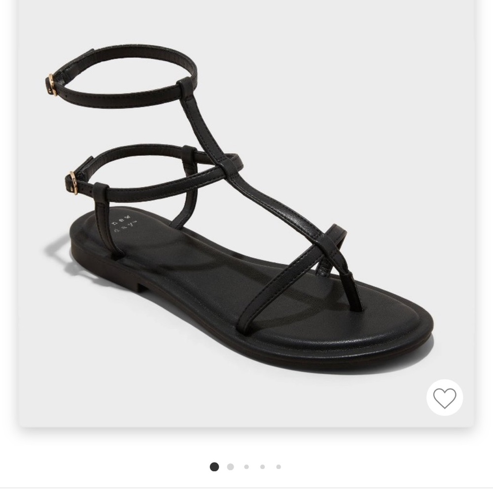 Black gladiator sandals size 6.5